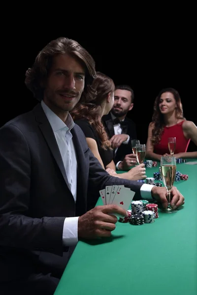 Grupo de jogadores de poker sinistro — Fotografia de Stock