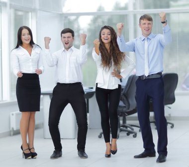 Başarılı bir iş ekibinin portresi.