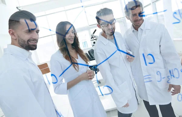 Grupo de empleados de laboratorio. — Foto de Stock