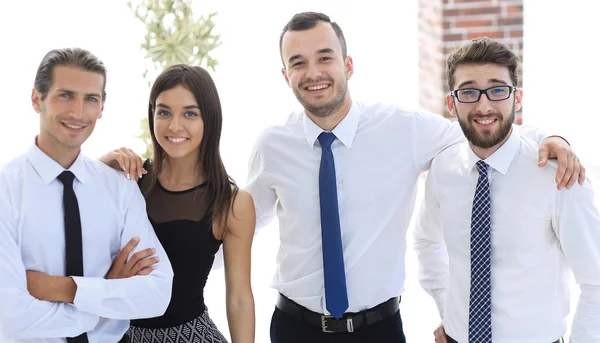 Närbild av ett happy business-team av människor. — Stockfoto