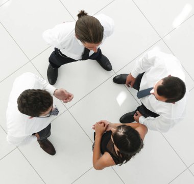 En baştan görüntüleyin. iş konuları tartışmaya bir iş takım arka plan görüntüsü.