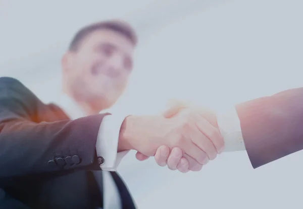 Concetto di successo nel mondo degli affari stretta di mano dei partner — Foto Stock