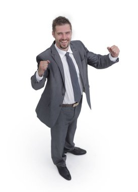 içinde tam growth.the görünümünden top.happy iş adamı