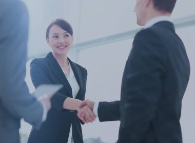 El sıkışan iki profesyonel iş adamları