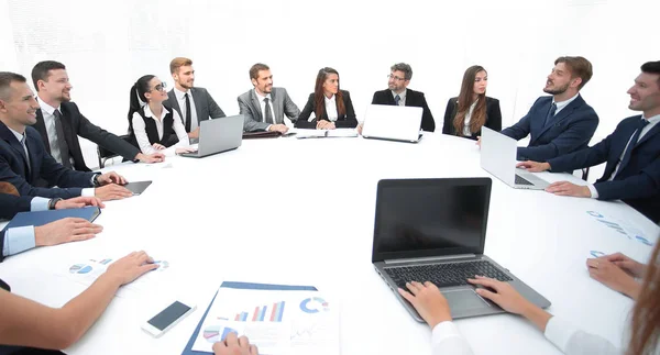 Meeting of shareholders of the company at the round - table. — Stock Photo, Image