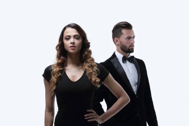 ciddi genç iş kadını ve şık adam