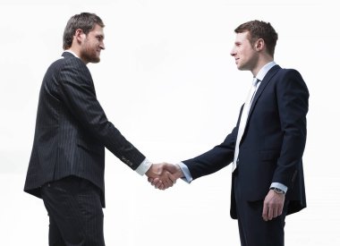 karşılıklı iş partners.isolated beyaz bir arka plan üzerinde.