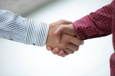 closeup.Handshake Yöneticisi ve müşteri