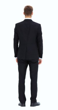 arka görüş. Kendine güvenen genç işadamı.