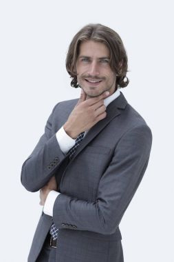 yakışıklı işadamı hakkında bir şey düşünüyor