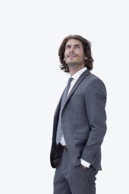 Beyaz arka plana bakan zarif insanlar.