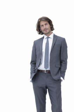 Beyaz arka plan üzerinde ofis çalışanı