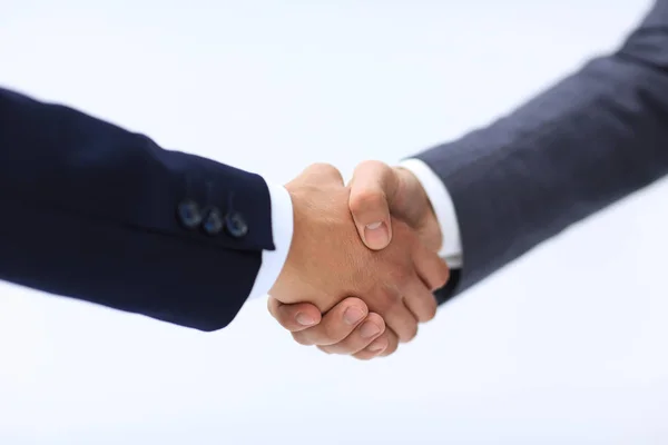 Großaufnahme von Geschäftsleuten beim Händeschütteln über einen Deal — Stockfoto