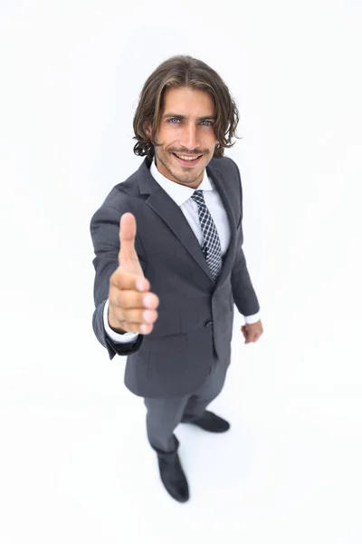 Business man offer and give hand for handshake. — Stock Photo, Image