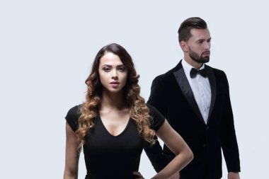 ciddi genç iş kadını ve şık adam