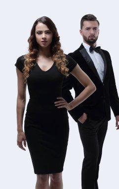 ciddi genç iş kadını ve şık adam