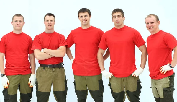 Retrato de uma equipe de construtores profissionais — Fotografia de Stock