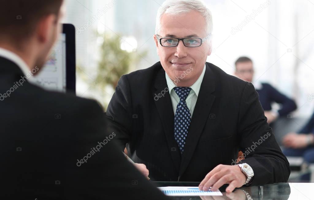project Manager conducts an interview with a new employee