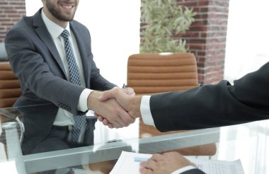 portre. Mali İşler Müdürü ve istemci arasındaki karşılıklı