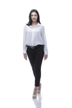 tam büyüme. modern genç iş kadını.