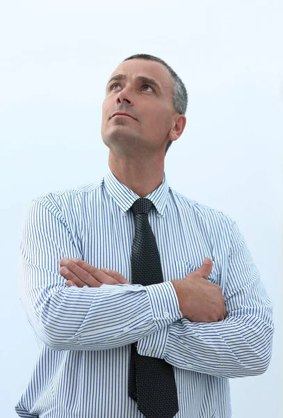 Confident businessman looking into the future — Stock Photo, Image