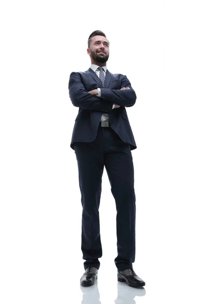 En pleno crecimiento. hombre de negocios con los brazos cruzados —  Fotos de Stock