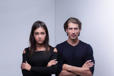 closeup.Serious genç Çift.