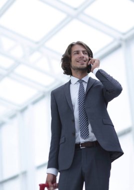 Bagaj cepten konuşma ile alt view.businessman