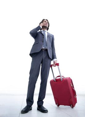 Bagaj cepten konuşma ile alt view.businessman