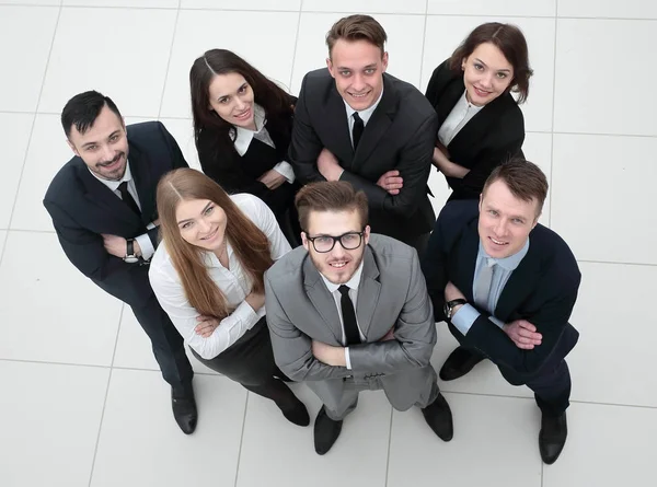 View from the top group of employees looking up — Stock Photo, Image