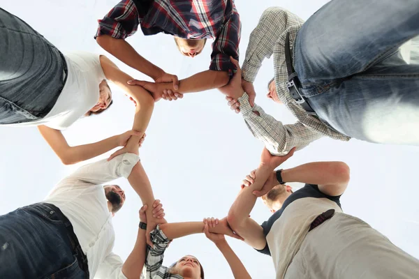 Ansicht von unten. Erfolgreiches Unternehmerteam. — Stockfoto