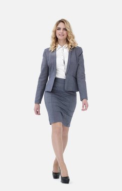 ileri adım modern iş kadını.