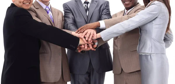 Equipo de negocios con las manos juntas — Foto de Stock