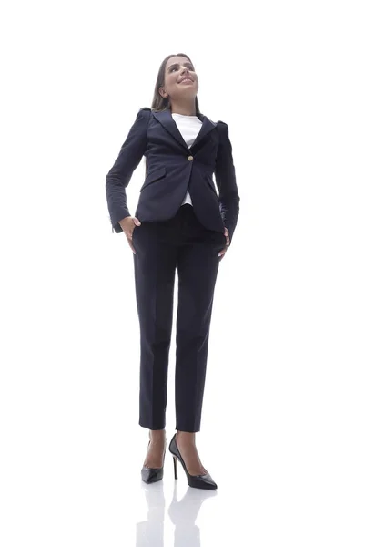 Bottom view of confident business woman — Stock Photo, Image
