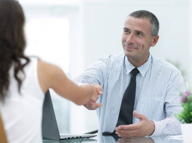 closeup.Handshake Yöneticisi ve istemci