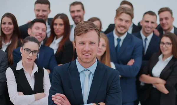 A equipe das pessoas de sucesso com seu chefe — Fotografia de Stock