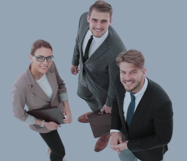 Grup emin seyir mutlu ve başarılı iş adamları