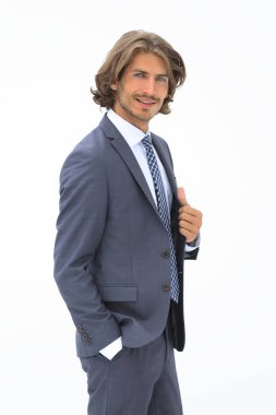 Beyaz arka plan üzerinde ofis çalışanı