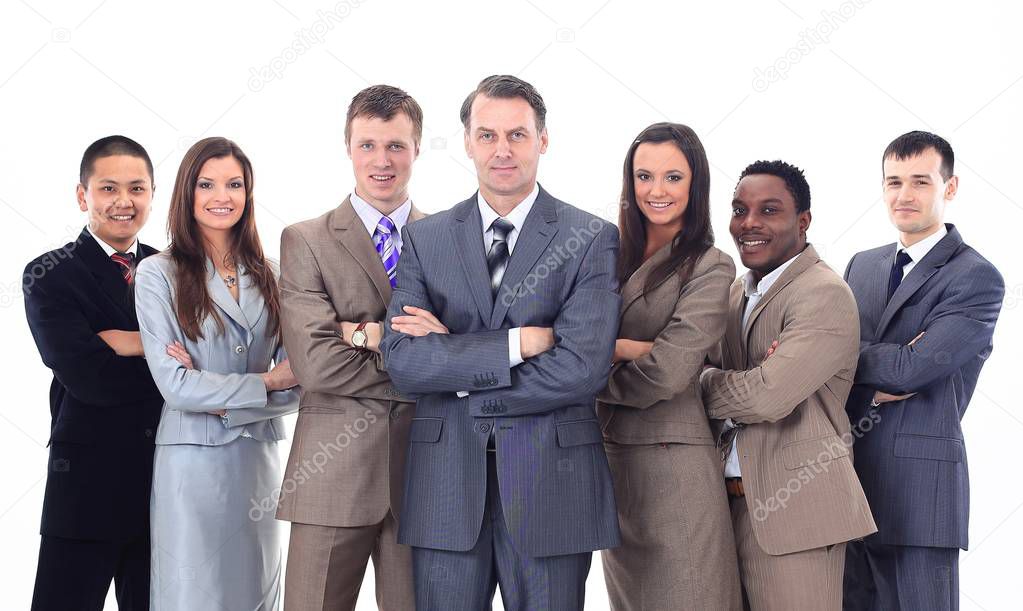 businessman and professional multinational business team