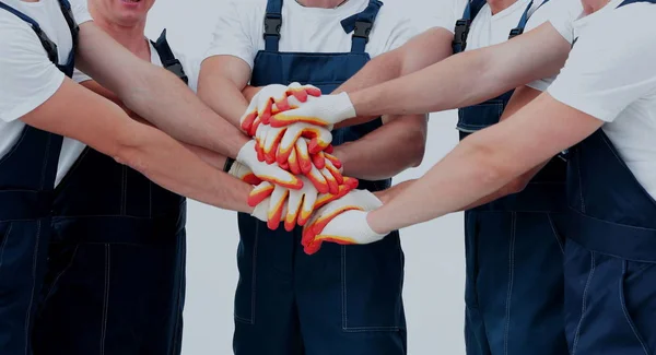 Conceito de profissionalismo: um retrato da equipe de construção — Fotografia de Stock