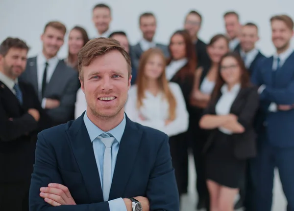 Das Team der Erfolgreichen mit ihrem Chef — Stockfoto