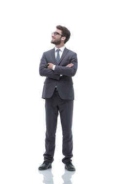 Tam büyüme ciddi emin işadamı portresi