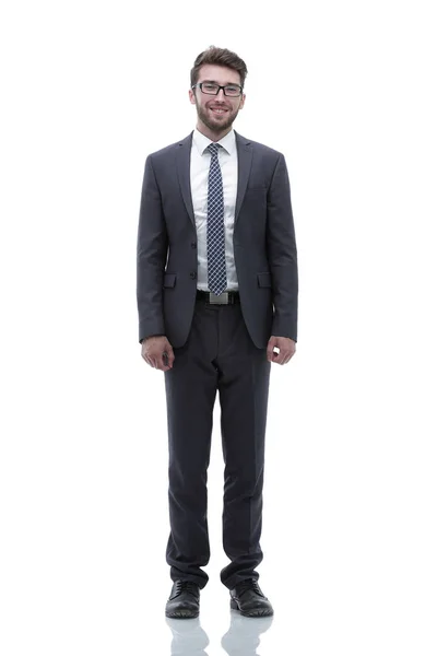 Smiling confident business man. Portrait in full growth — Stock Photo, Image
