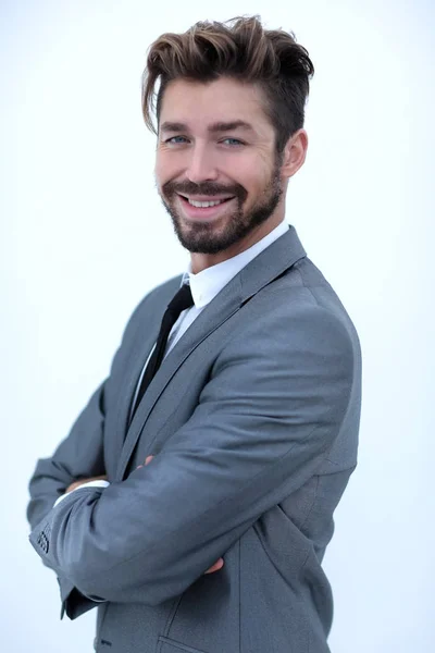 Retrato de un hombre guapo, aislado sobre un fondo blanco — Foto de Stock