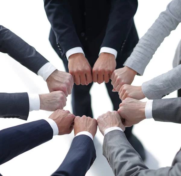 Closeup.business personas muestran un círculo de manos. — Foto de Stock
