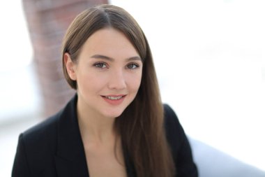 genç iş kadını modern ofis portre kadar yakın