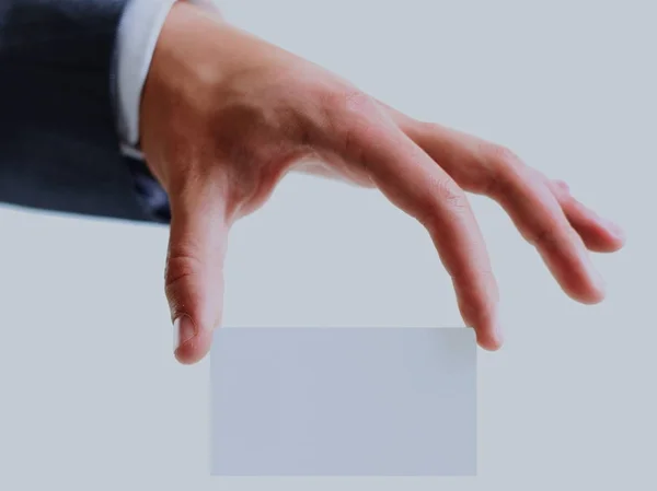Mans mão mostrando cartão de visita — Fotografia de Stock