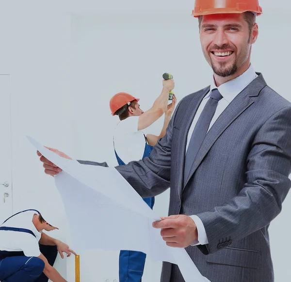 Arquitectos trabajando en proyecto de construcción —  Fotos de Stock