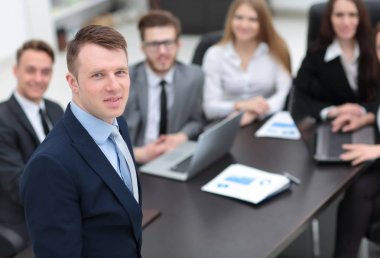 Proje Yöneticisi iş takım arka plan üzerinde