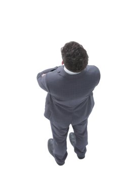 Kendine güvenen iş adamı. Üstten Görünüm ve yan görünüm.